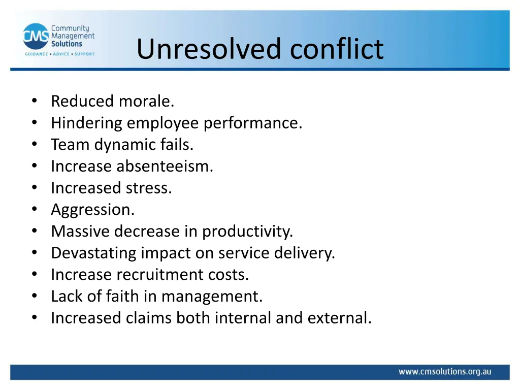 unresolved conflict