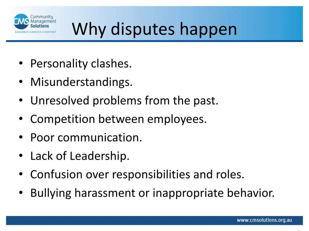 why disputes happen