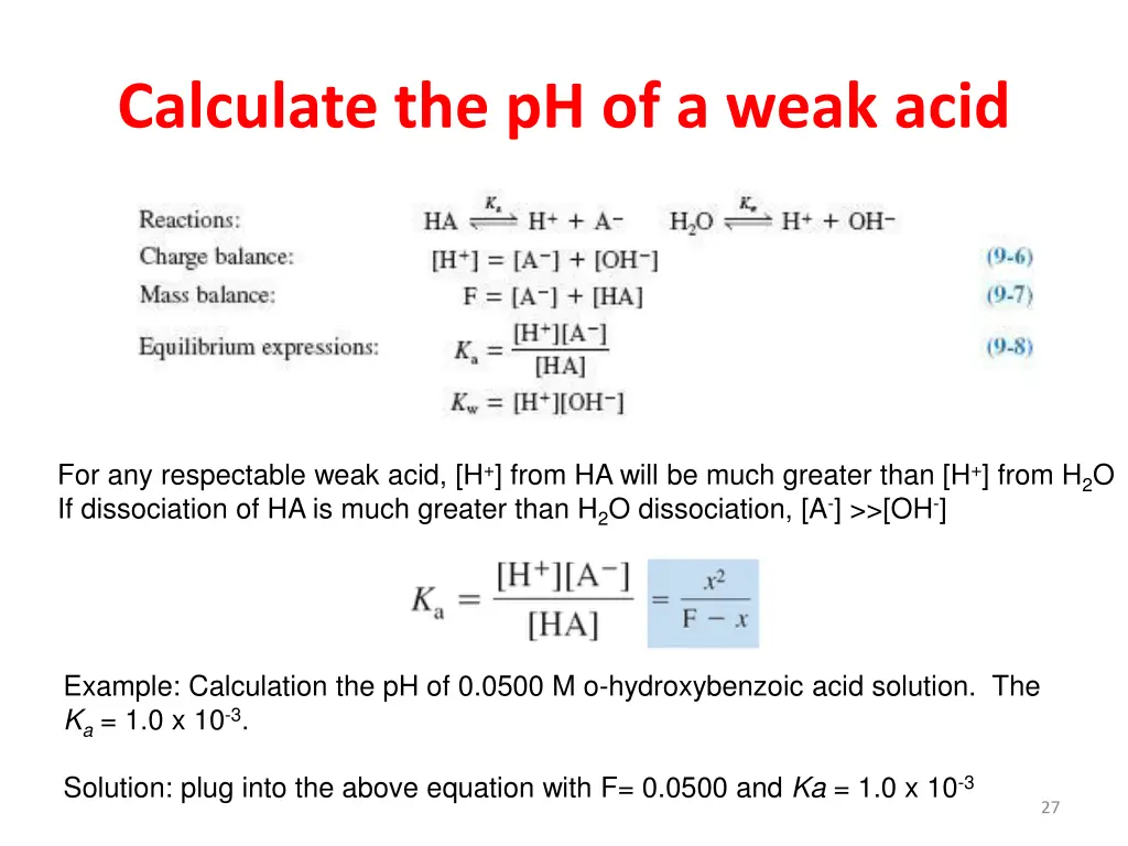 calculate the ph of a weak acid