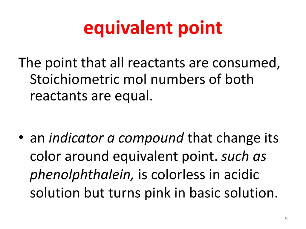 equivalent point