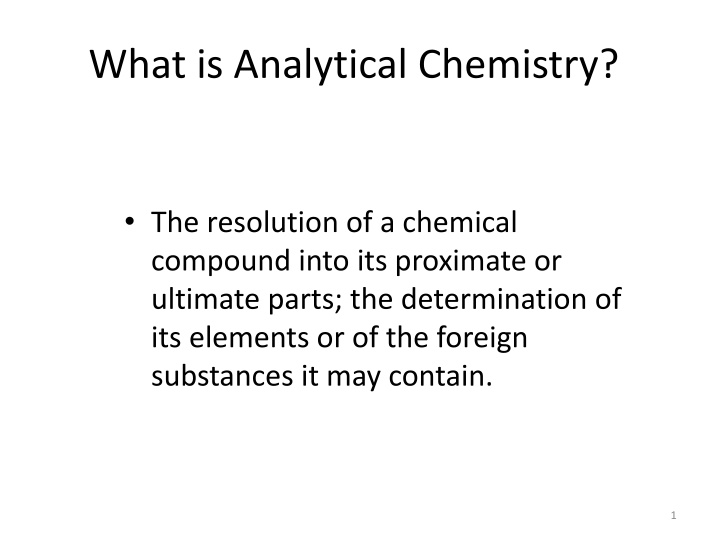 what is analytical chemistry