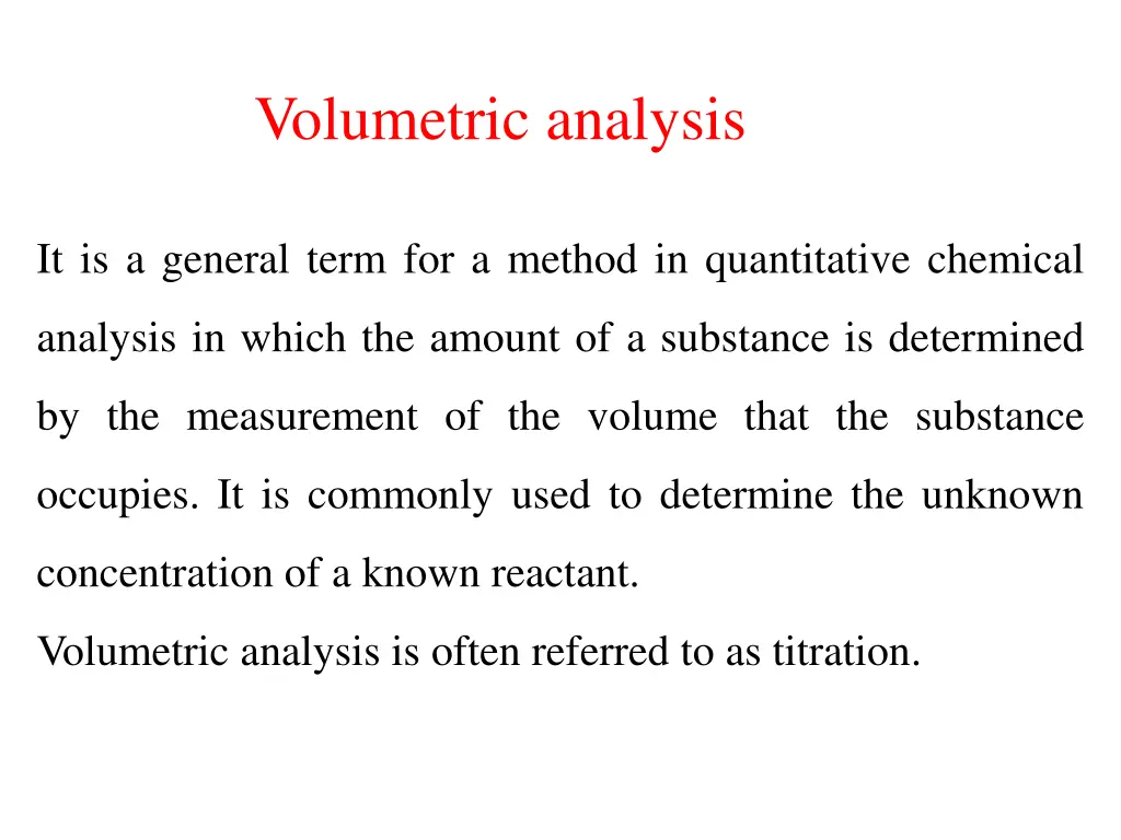 volumetric analysis