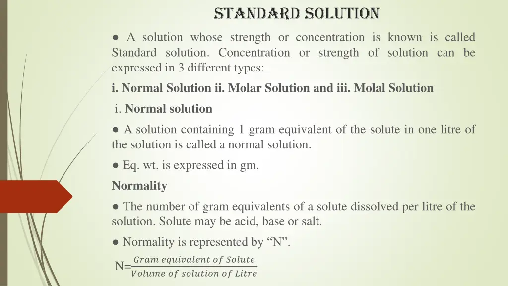 standard solution