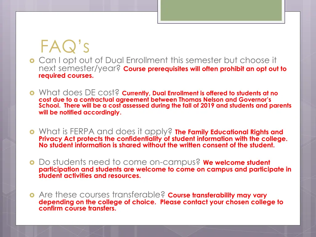 faq s can i opt out of dual enrollment this
