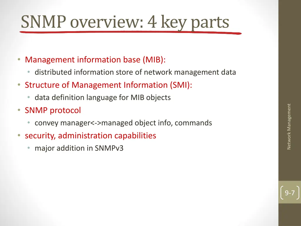 snmp overview 4 key parts