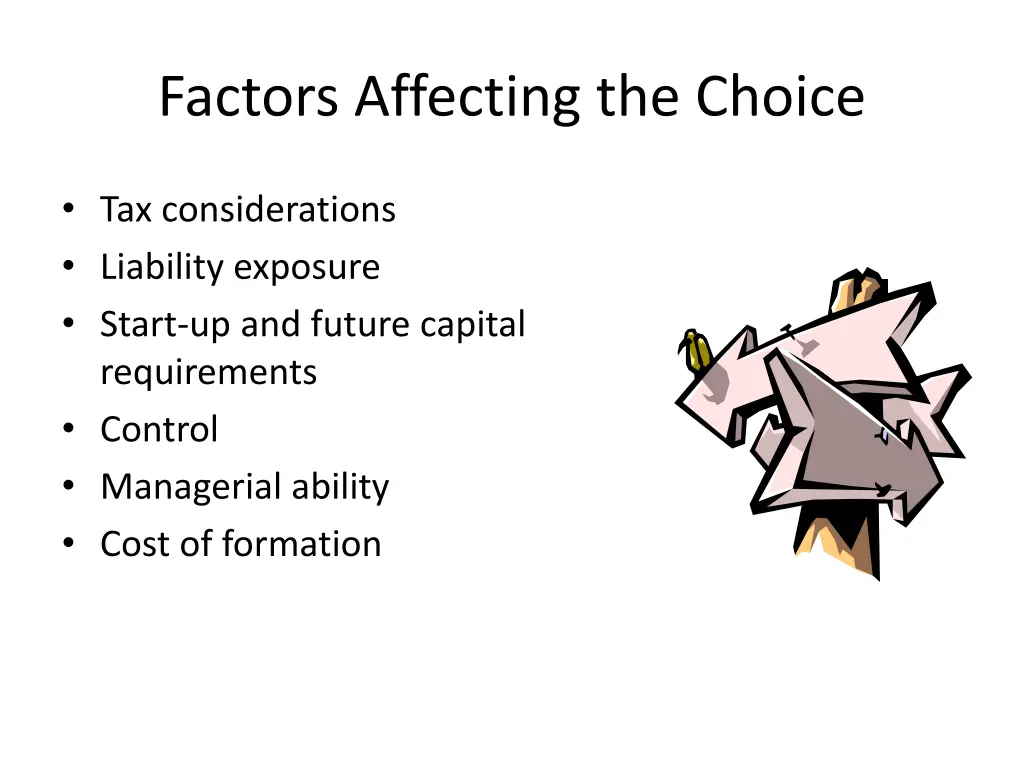 factors affecting the choice
