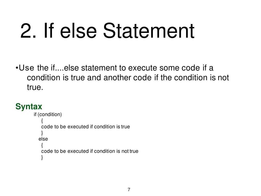 2 if else statement