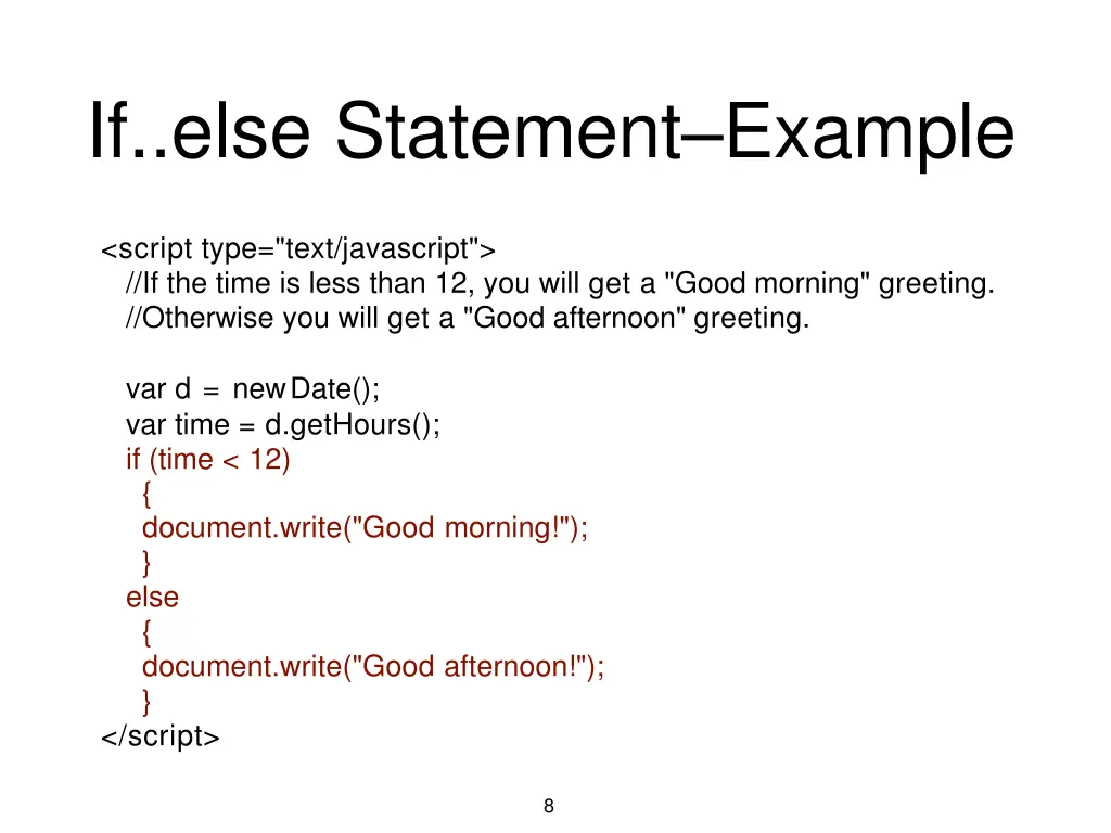 if else statement example