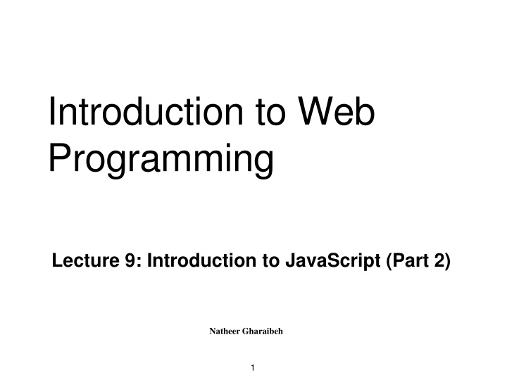 introduction to web programming