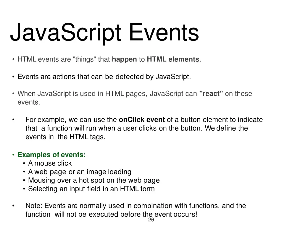 javascript events