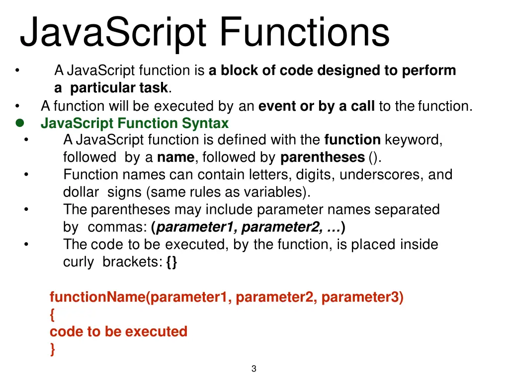 javascript functions