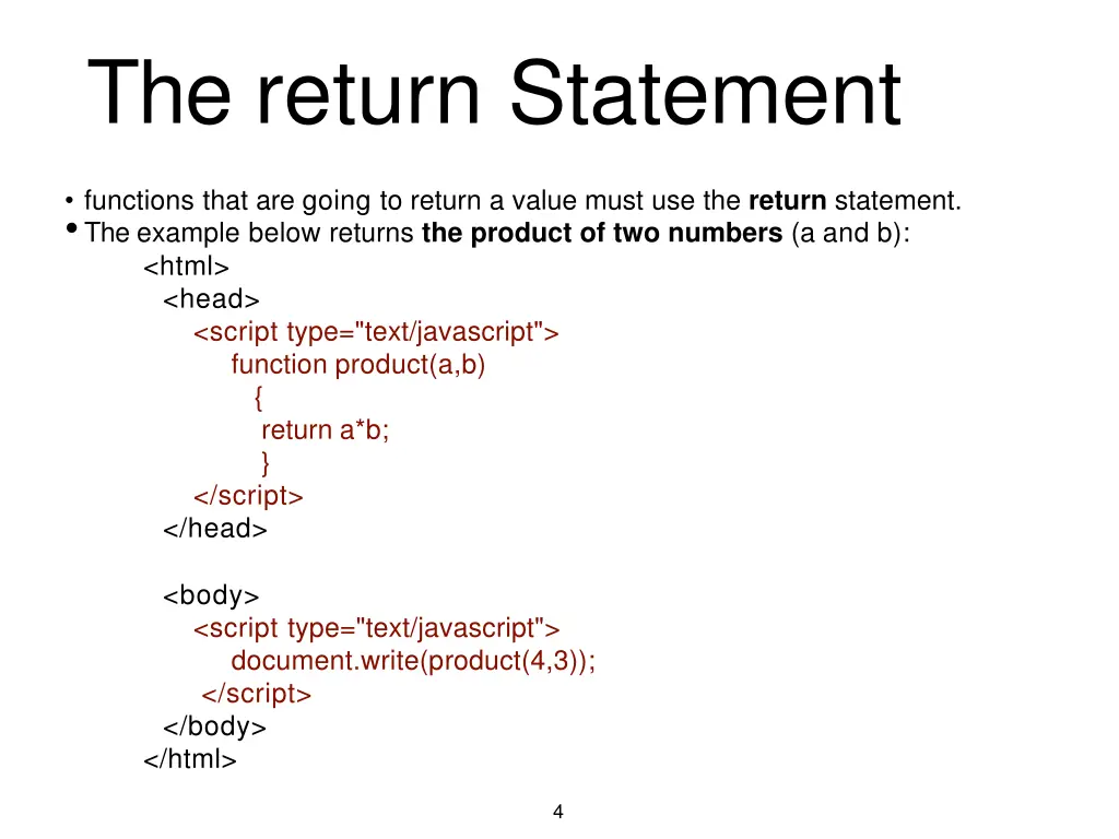 the return statement