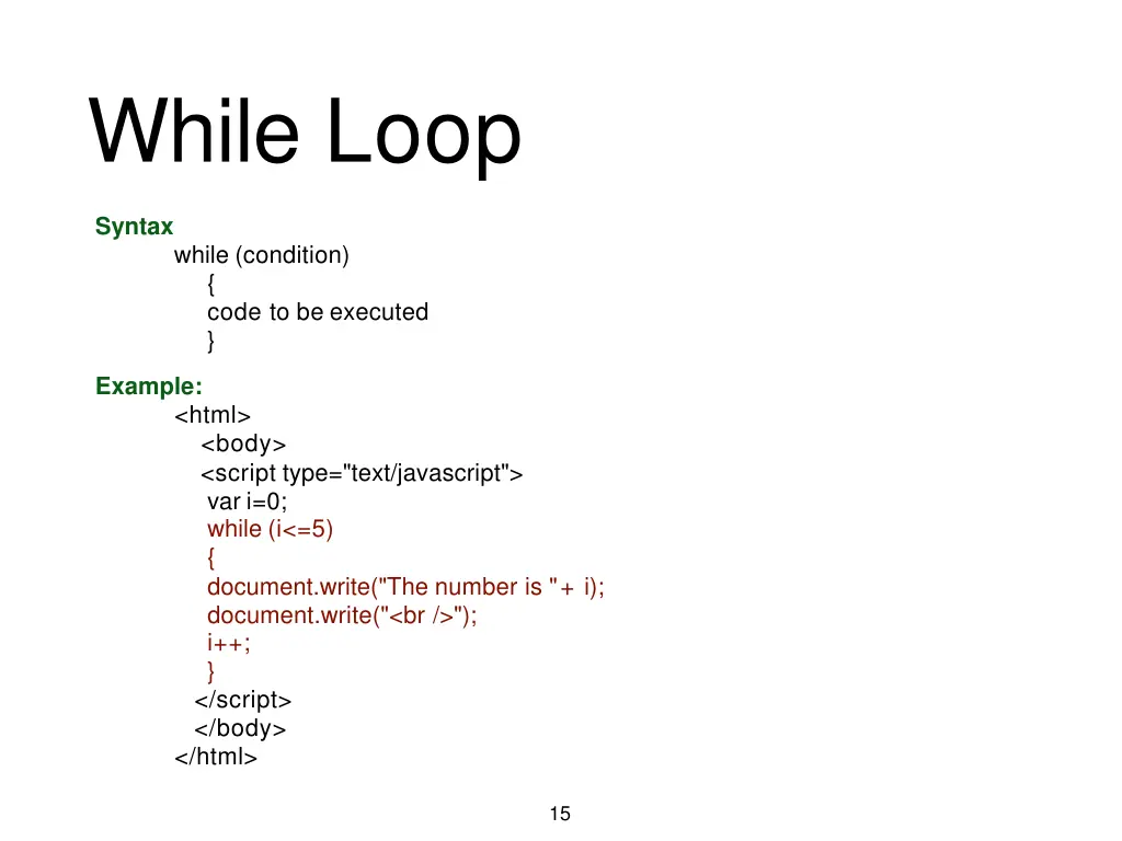 while loop
