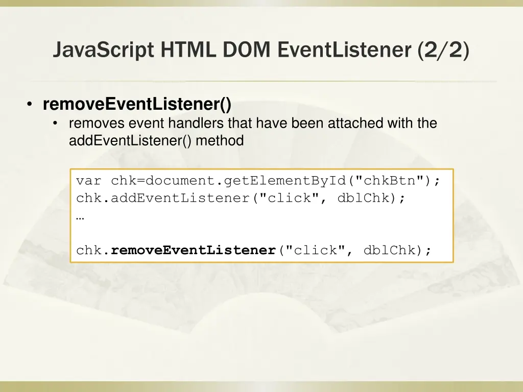 javascript html dom eventlistener 2 2