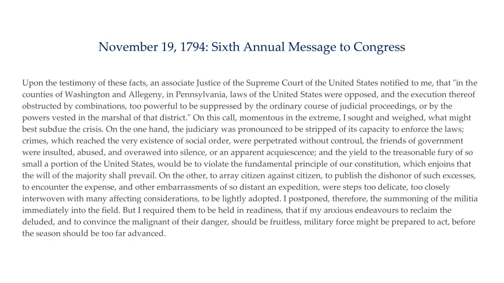 november 19 1794 sixth annual message to congress 2