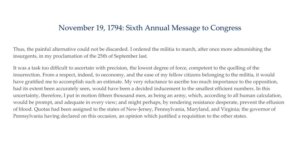 november 19 1794 sixth annual message to congress 4