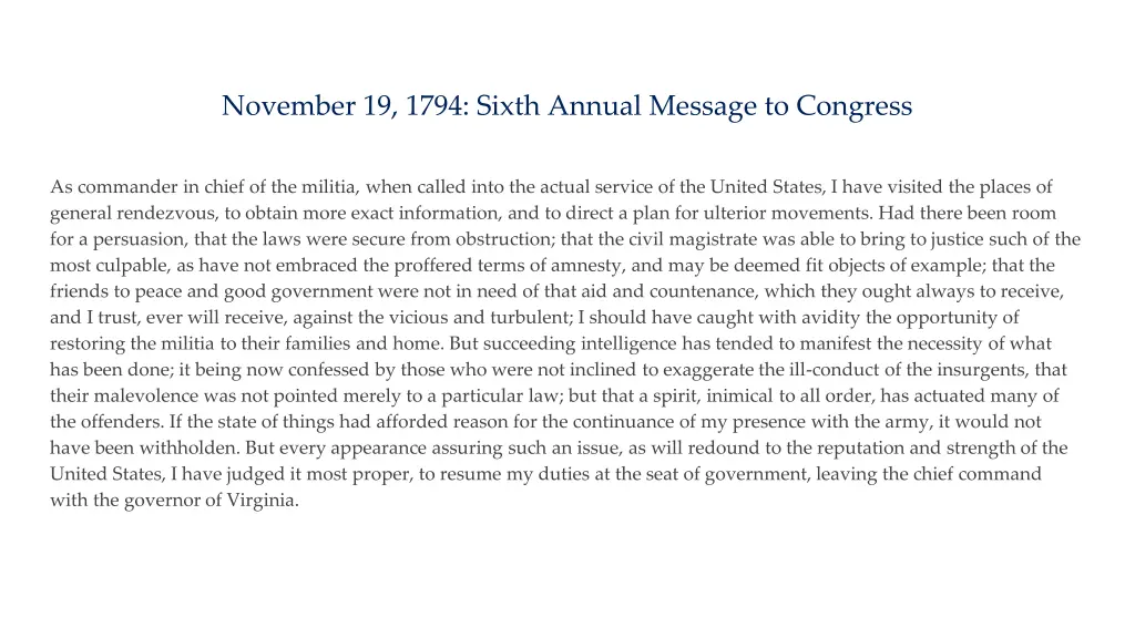 november 19 1794 sixth annual message to congress 5
