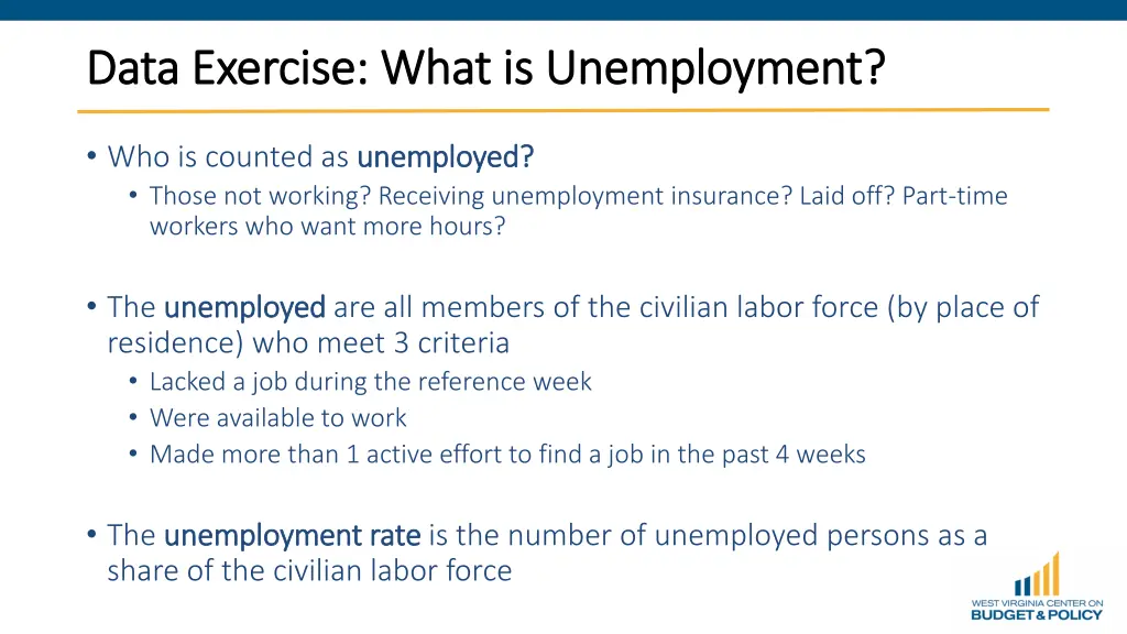 data exercise what is unemployment data exercise