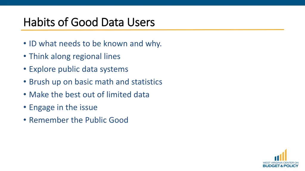 habits of good data users habits of good data