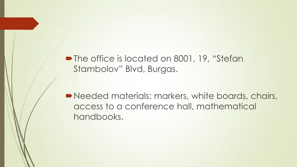 the office is located on 8001 19 stefan stambolov