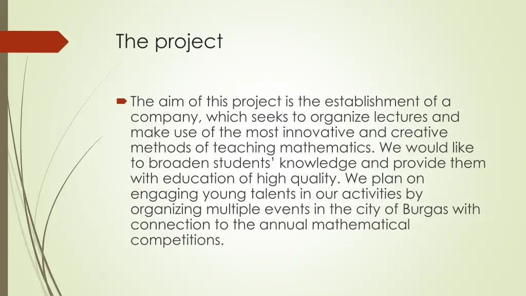 the project