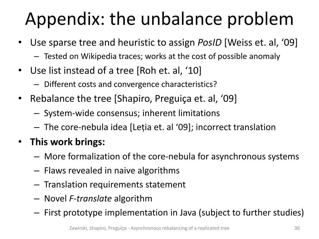 appendix the unbalance problem