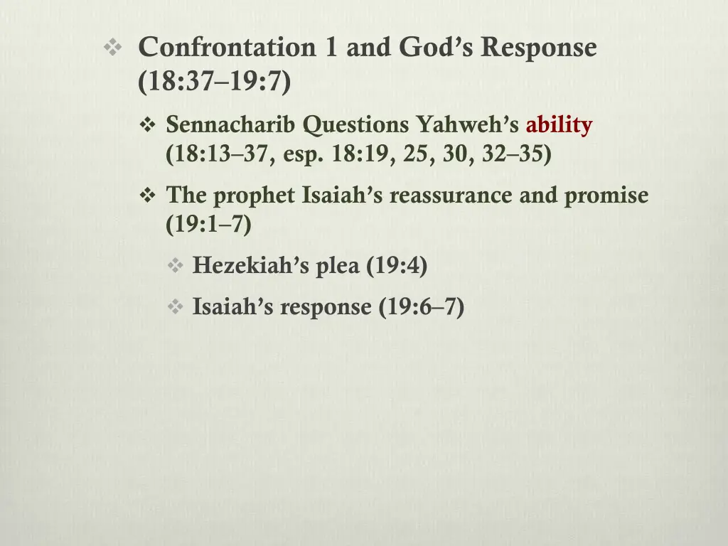 confrontation 1 and god s response 18 37 19 7
