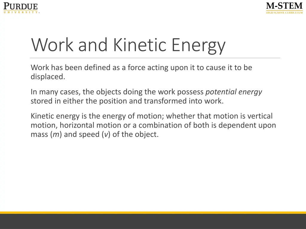 work and kinetic energy