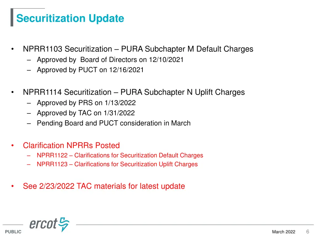 securitization update