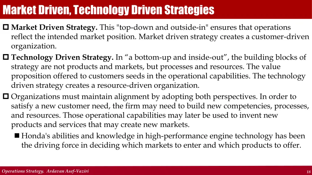 market driven technology driven strategies