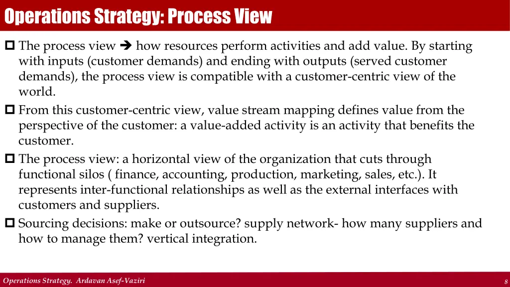 operations strategy process view