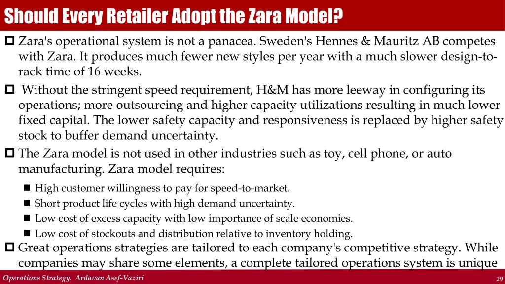 should every retailer adopt the zara model