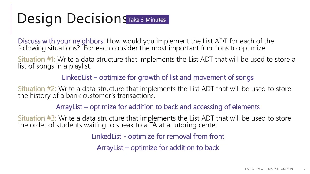 design decisions