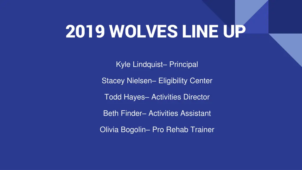 2019 wolves line up