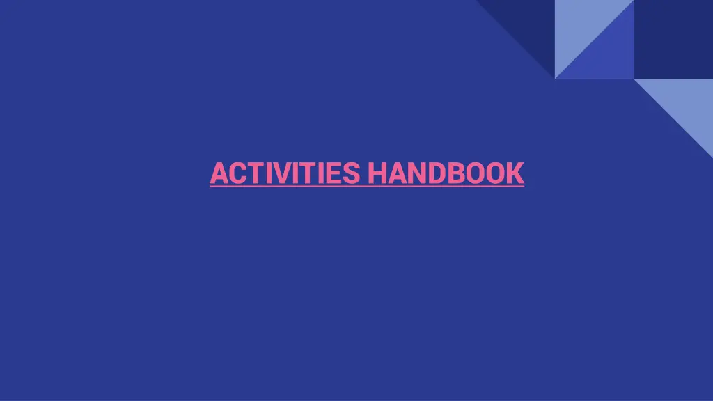 activities handbook
