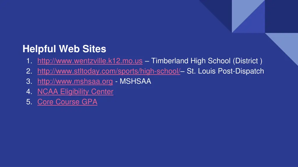 helpful web sites 1 http www wentzville