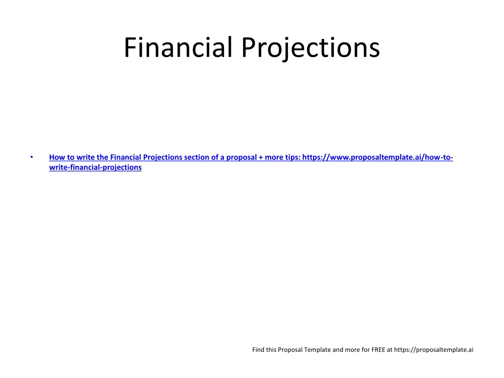 financial projections