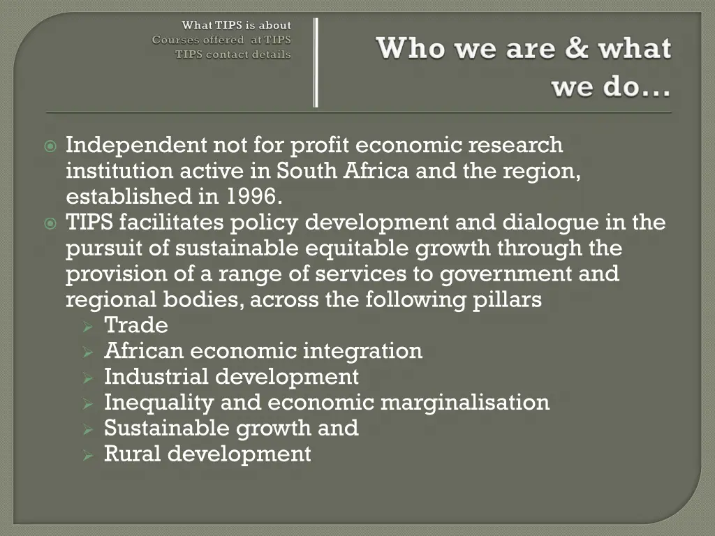 independent not for profit economic research