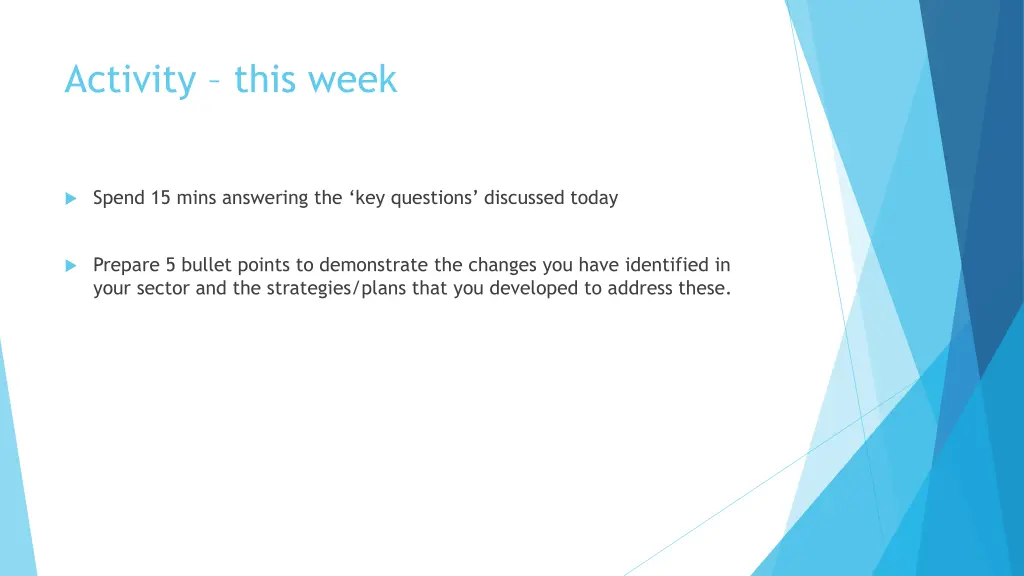 activity this week