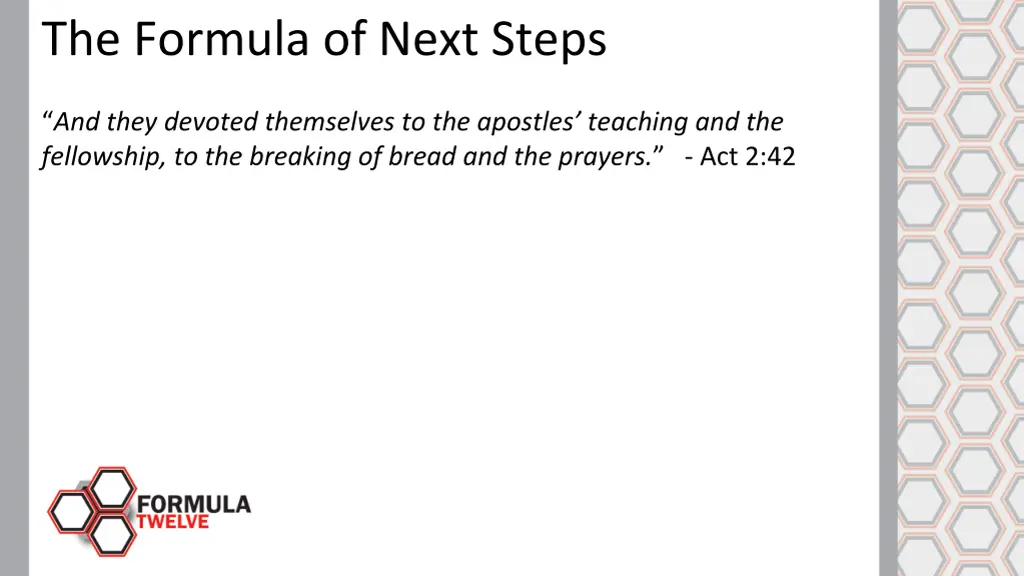 the formula of next steps 1