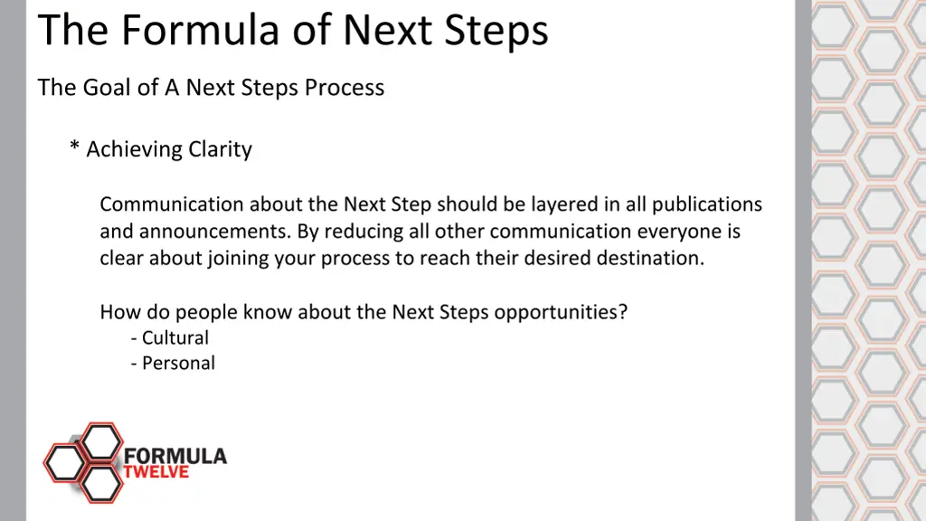 the formula of next steps 6