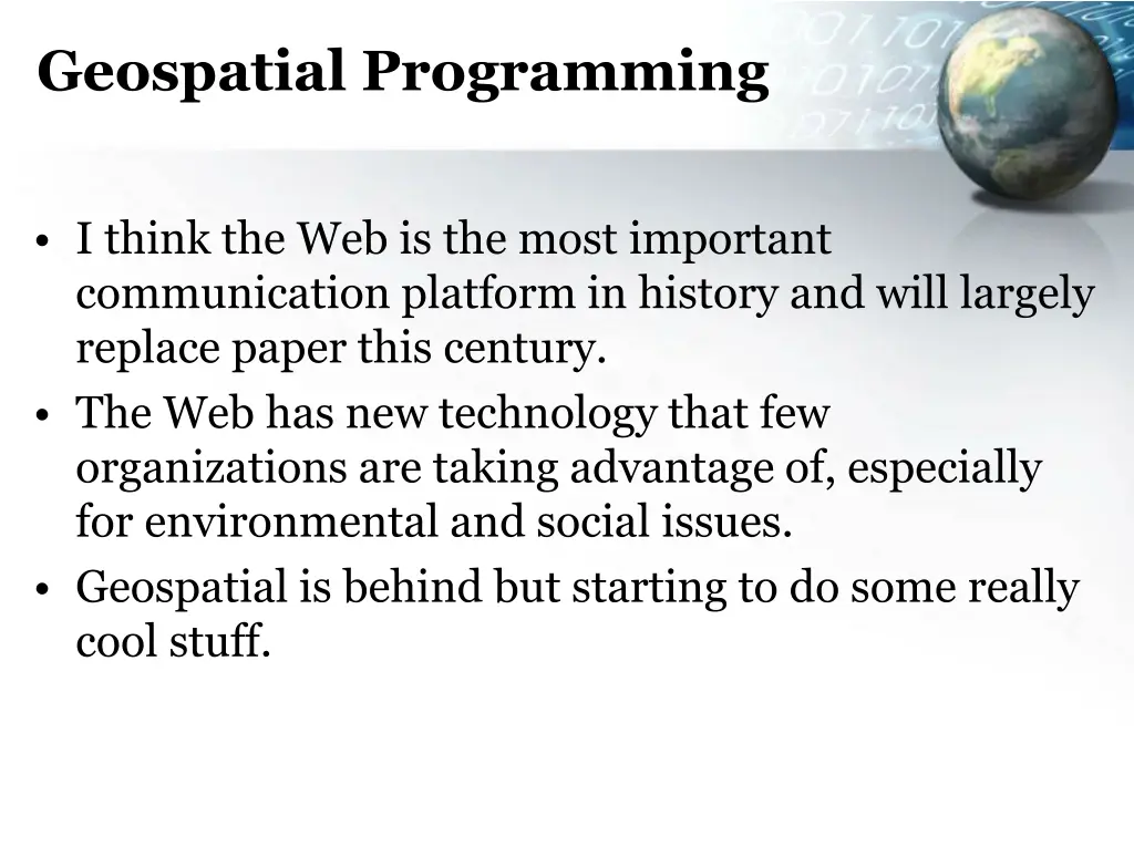 geospatial programming