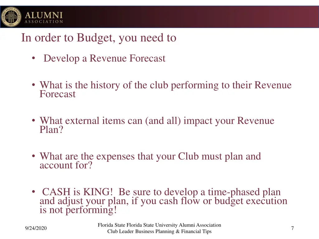 in order to budget you need to