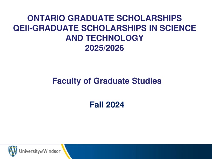 ontario graduate scholarships qeii graduate