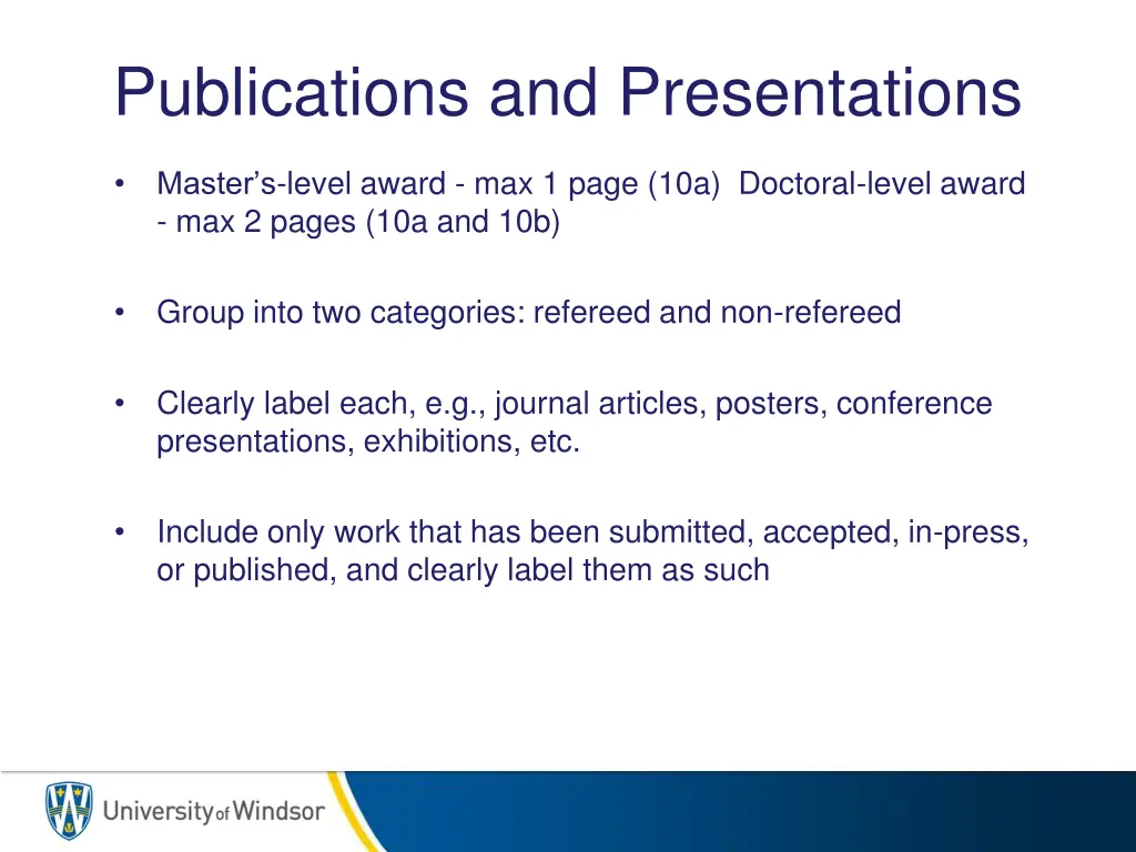 publications and presentations 1