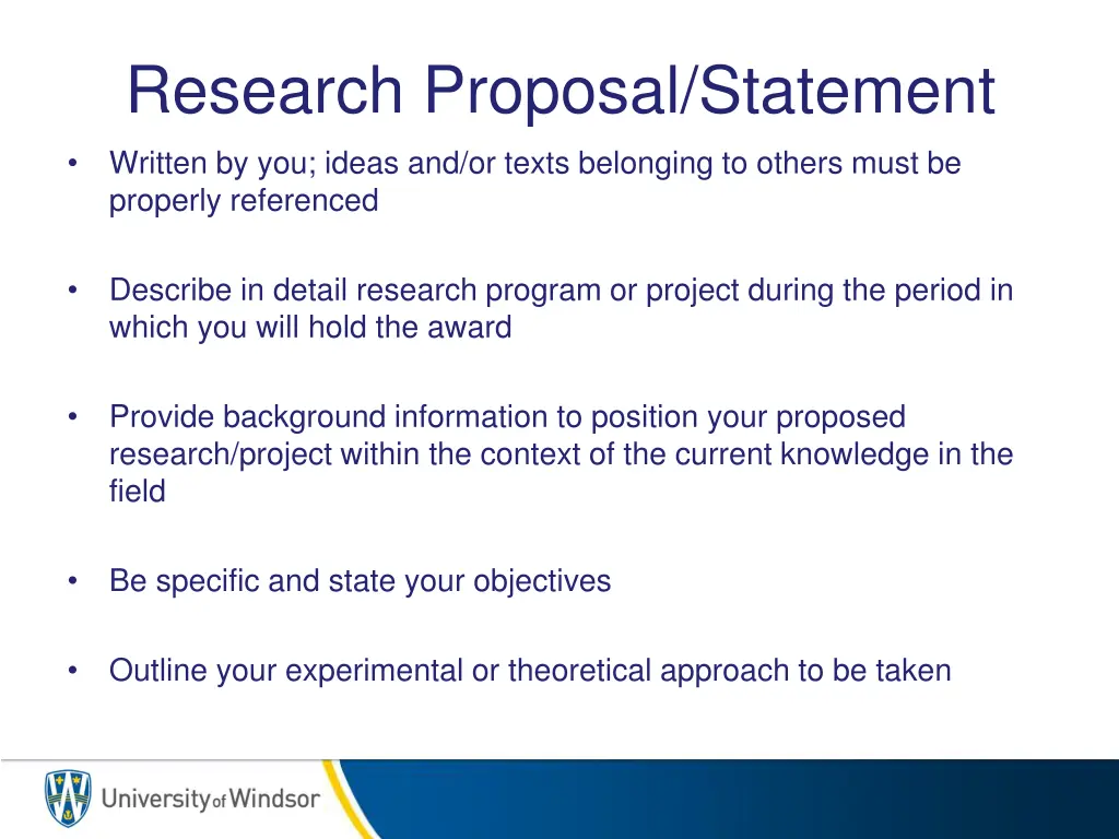 research proposal statement