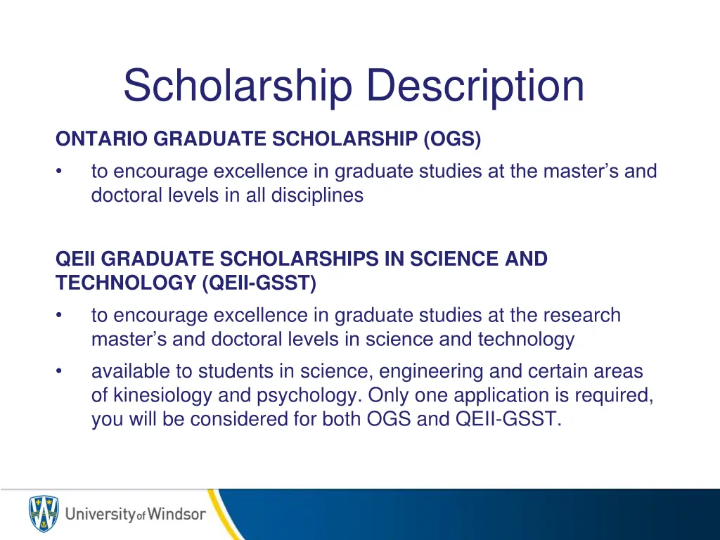 scholarship description