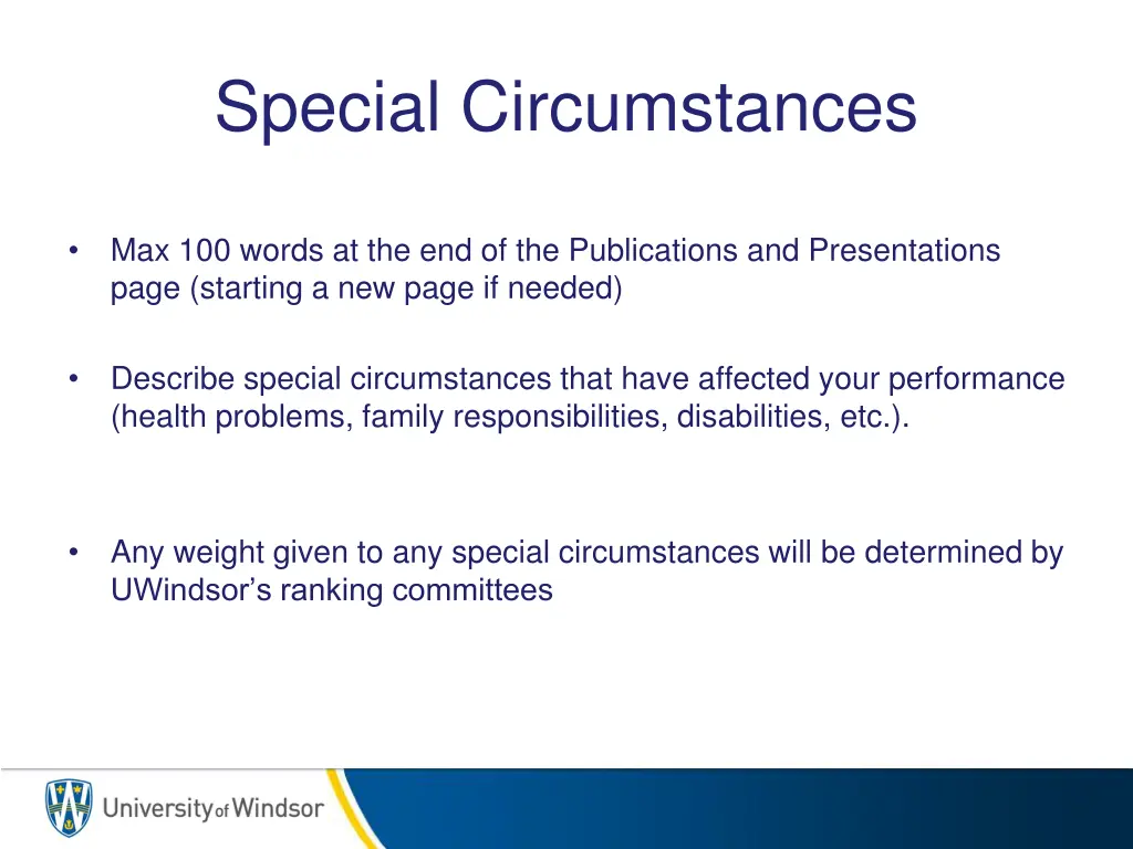 special circumstances