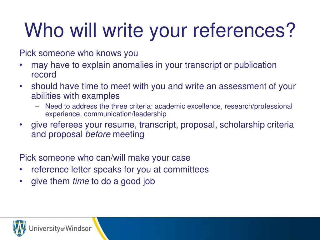 who will write your references