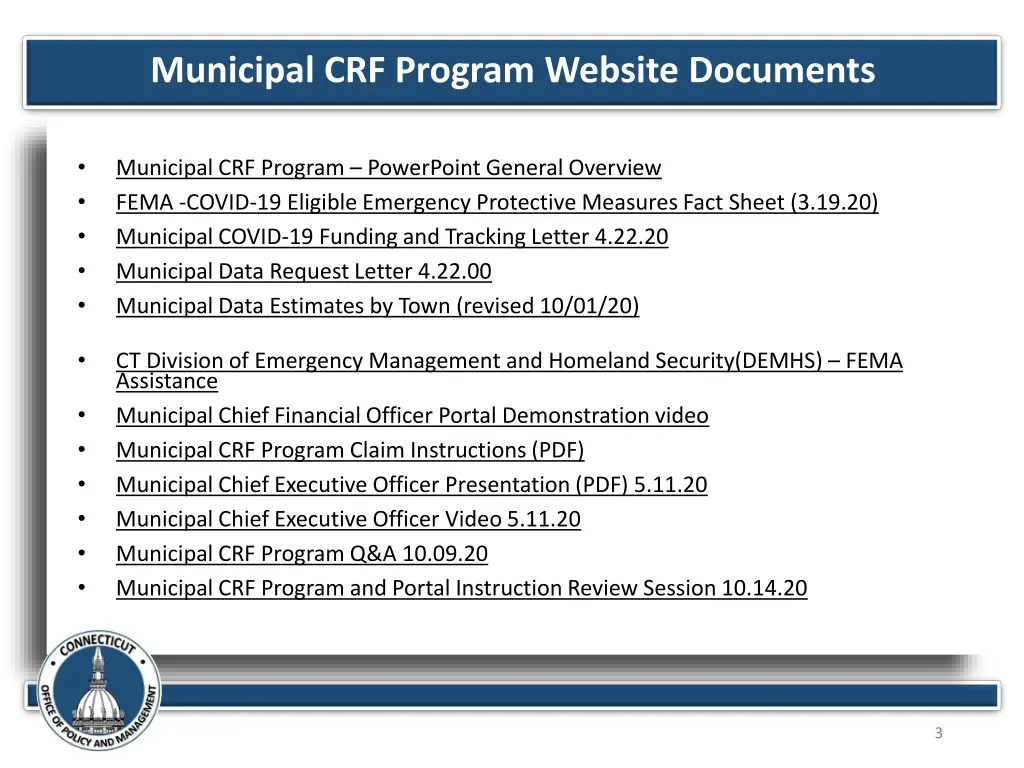municipal crf program website documents
